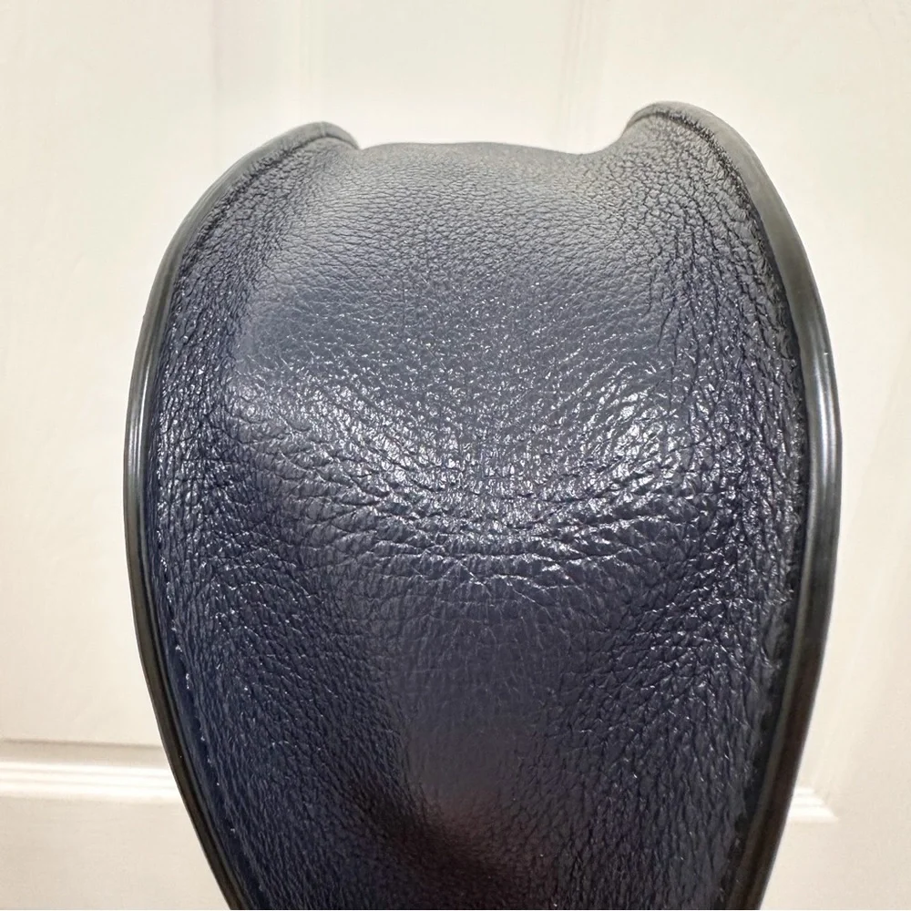 Coach Remi Saddle Bag Midnight Pebble Leather Daisy Appliqué